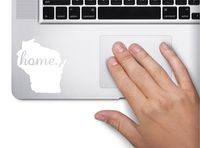 ExpressDecor #2 Home Wisconsin State Name Keypad Computer Laptop Symbol Decal Family Love Car Truck Sticker Window (White)
