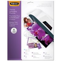 Fellowes Laminating Pouches, Thermal, Kit, Assorted Sizes, 3 Mil, 52 Pack (5208401)