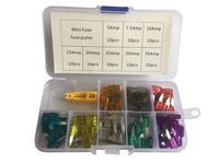 KOLACEN Automotive Car Truck Mini Blade Type Fuse Assorted Kit 5 7.5 10 15 20 25 30 35Amp + Fuse Puller (Pack of 81)