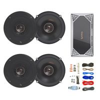 4X Infinity Reference Series 6.5" 165W 2-Way Speakers, with Infinity Reference Series REF-704A 4-Channel Car Audio Amplifier, Enrock Amp Kit