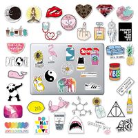 Water Bottle Stickers Laptop Vinyl Sticker Big 46 Pack for Teens Girls Cute Waterproof Trendy Decals for Phone Luggage Car Bumper Skateboard (Series -2)