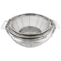 U.S. Kitchen Supply - 3 Piece Colander Set - Stainless Steel Mesh Strainer Net Baskets with Handles & Resting Base - 11" 5 Quart, 9.5" 4 Quart and 8.5" 3 Quart - Strain, Drain, Rinse, Steam or Cook