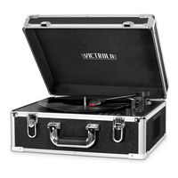 Victrola 3-Speed Bluetooth Suitcase Turntable with CD Player and Speakers, Black