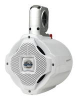 Bluetooth Marine Wakeboard Tower Speaker - 6.5 Inch 1000 Watt Two Way Audio Water Resistant Boat Sound System - in a Heavy Duty ABS Enclosure - Lanzar AQAWBS64WT (White)