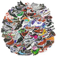 Air Jordan Shoe Laptop Stickers 100Pcs Pack, Cool Teen Water Bottle Travel Case Computer Wall Skateboard Motorcycle Phone Bicycle Luggage Guitar Bike Stickers Decal