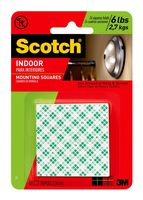 Scotch Indoor Mounting Tape, Holds up to 6 pounds, 1x1 inch, 48 squares