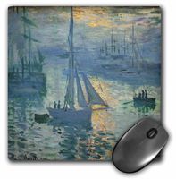 3D Rose"Print of Monet Painting On The Sea" Matte Finish Mouse Pad - 8 x 8" - mp_205060_1