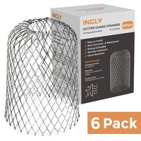 Incly 6 Pack Gutter Guard Strainer 3 Inch Downspouts Filter Screen Keeps Unclogging