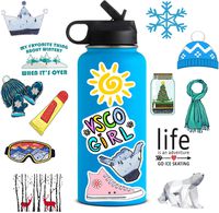 50 PCS VSCO Stickers for Hydro Flask Water Bottles,Christmas, Laptop, MacBook, Skateboard, Phone, Cool Trendy Aesthetic Waterproof Vinyl Stickers for Teens, Girls, Kids, Adults