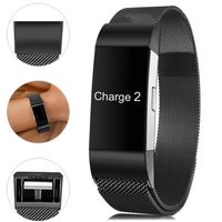 Find-MyWay Compatible with Fitbit Charge 2 Band,Charge 2 Accessories Stainless Steel Bracelet Women Men Wristbands Strap Rose Gold Silver Compatible for Charge 2 Fitness Tracker
