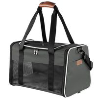 Akinerri Airline Approved Pet Carriers,Soft Sided Collapsible Pet Travel Carrier for Medium Puppy and Cats (Medium, Brown)