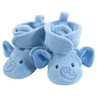 Hudson Baby Unisex Baby Cozy Fleece Booties, Blue Elephant, 12-18 Months