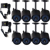 VideoSecu 8 CCTV IR Infrared Day Night Vision Weatherproof Bullet Security Camera 520TVL High Resolution for Home DVR Surveillance System with Power Supplies WK0