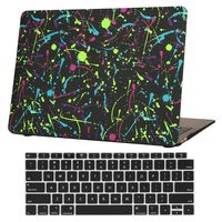 HDE MacBook Pro 13 Inch Case (2019 2018 2017 2016 Release) Rubberized Plastic Hard Shell Cover Keyboard Skin for Model A2159 A1989 A1706 A1708 Newest MacBook Pro 13 with w/o Touch Bar - Paint Splatter