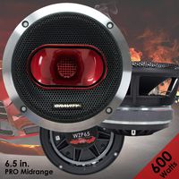 Gravity Warzone Series 6.5" inch Pro Midrange Coaxial Loud Speaker 4-Ohms with 600W Max, 1 Speaker WZP65