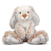 Melissa & Doug Burrow Bunny Rabbit Stuffed Animal (Plush Toy, Washable Surface, Soft Fabric , 9" H x 10" L x 6" W, Great Gift for Girls and Boys - Best for Babies and Toddlers, All Ages)
