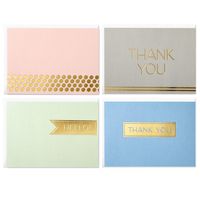Hallmark Boxed Thank You Cards Assortment, Classic Gold Foil (Four Assorted Designs, 40 Cards with Envelopes)