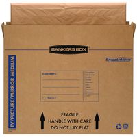 Bankers Box SmoothMove TV/Picture/Mirror Moving Box, Medium, 37 x 4 x 27 Inches, 4 Pack (7711201), Kraft