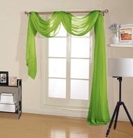 Decotex Premium Quality Sheer Voile Scarf Valance for Home & Event Designs (54" X 216", Lime Green)