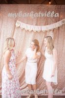 TRLYC 48" by 108" Champagne Sequin Party Photo Booth Backdrop,Sparkly Photography Curtain For Wedding