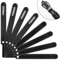 Reusable Fastening Cable Straps and Cable Ties, FONKEN Hook and Loop Tape 40Pcs Wire Straps Management Cord Organizer Straps 5 inch Strap Fastener to Keep Cords Organized (Black)