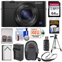 Sony Cyber-Shot DSC-RX100 IV 4K Wi-Fi Digital Camera with 64GB Card + Battery & Charger + Case + Tripod + Strap + Kit