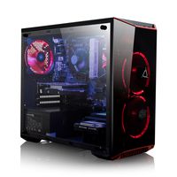 CLX Set Gaming PC - Intel i5 8400 2.8GHz 6-Core, 16GB DDR4, GeForce GTX 1050 Ti, 120GB SSD + 1TB HDD, Win 10 Home, Black/Red