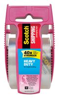 Scotch Heavy Duty Shipping Packaging Tape, 1 Roll with Pink Dispenser, 1.88"" x 22.2 yd, 1.5"" Core, Great for Packing, Shipping & Moving, Clear (142-PC)