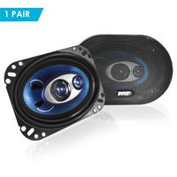 Pyle 4'' x 6'' Three Way Sound Speaker System - Pro Mid Range Triaxial Loud Audio 240 Watt per Pair  w/ 4 Ohm Impedance and 3/4'' Piezo Tweeter for Car Component Stereo PL463BL