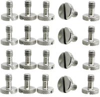 Steel Screws 1/4" Tripod Quick Release QR Plate Camera Flathead Slot Stainless SS ideal for Manfrotto / Sachtler (20)