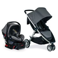 Britax B-Lively Travel System with B-Safe Ultra Infant Car Seat, Gris - Birth to 55 Pounds