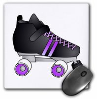 3dRose LLC 8 x 8 x 0.25 Inches Mouse Pad, Black/Purple Roller Skate (mp_35465_1)