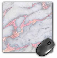 3dRose Mouse Pad Image of Chic Trendy Rose Gold Glitter Veins Marble Agate Rock Quartz, 8 x 8" (mp_275226_1)