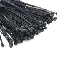 200-Pack Heavy Duty 4 Inches (18lbs) Zip Cable Tie Down Strap Wire Uv Black Nylon Wrap