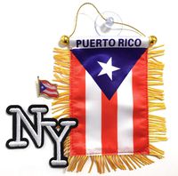 Puerto Rico La bandera de puertorriqueño pequeño puertorriqueño para su automóvil auto uso SUV en espejo retrovisor
