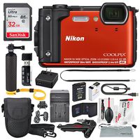 Nikon COOLPIX W300 Digital Camera (Orange) w/WiFi and Deluxe Adventure Bundle with 32GB + Case + Floating Grip +Battery + Xpix Cleaning Kit + More