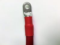 0 Gauge 1/0 AWG Battery Cable - USA Made All Copper Flexible Stranding - Red - 6 inch with 3/8 Anti Corrosion Copper Ring Terminal Lugs Both Ends