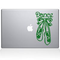 The Decal Guru Dance Ballet Shoes Decal Vinyl Sticker, 13" MacBook Pro (2015 & Older Models), Green (1415-MAC-13P-LG)