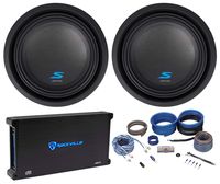 (2) Alpine S-W10D2 10" 1800w Car Audio Subwoofers Subs+Mono Amplifier+Amp Kit