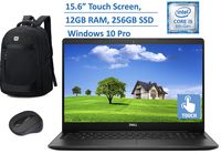 2020 Newest Dell Premium Inspiron 15.6-inch Touch-Screen HD Laptop, Intel i5-8265U (Beat i7-7500U), 12GB RAM, 256GB SSD, WiFi, HDMI, Webcam, Bluetooth, Windows 10 Pro, Wireless Mouse and Backpack