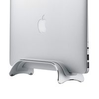 SIIG Aluminum Adjustable Vertical Laptop Stand - Space Saving Laptop Holder Compatible with MacBook Pro 13 & 15, MacBook Air, and More 0.25"-0.4" Thick