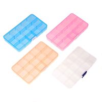 Snowkingdom Plastic Grid Box Storage Organizer Case for Display Collection with Adjustable Dividers - 4 PCS x 15 Grid - Free Letter Stickers