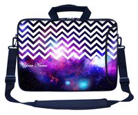 Meffort Inc Custom/Personalized Laptop Bag with Side Pocket & Shoulder Strap for Notebook Ultrabook Chromebook, Customized Your Name (11.6 Inch, Chevron Pattern Galaxy)