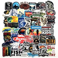 Go Fishing Stickers Pack 50-Pcs Decals of Fishing Bumper Stickers Decals for Cars Motorcycle Portable Luggages Laptops Waterproof Sunlight-Proof (Go Fishing)