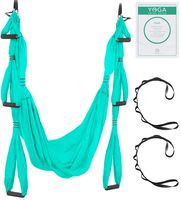 Aerial Yoga Swing - Ultra Strong Antigravity Yoga Hammock/Trapeze/Sling for Air Yoga Inversion Exercises - 2 Extensions Straps Included (Turquoise)