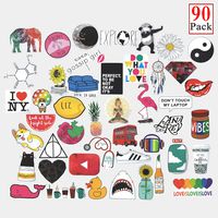 Delokey 90PCS Cute Waterproof Durable Laptop and Water Bottle Decal Stickers-Newest Trendy Vinyl Laptop Sticker for Teens, Girls, Computer, Travel Case