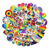 60pc Water Bottles Stickers Gay Pride Stickers Rainbow Stickers Car Bike Scooter Suitcase Computer Phone Refrigerator Laptop Cup Waterbottle Motorcycle Walls Bedroom Stickers (Rainbow 60)