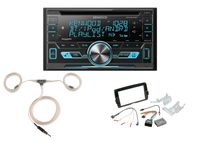 Audio Package: 2-DIN Bluetooth CD AM/FM USB Receiver, Harley 2-DIN Install Kit, Enrock Marine Flexible AM/FM Antenna (Fits Select 2014-Up Harley Davidson)