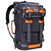 Canvas Backpack WITZMAN Vintage Travel Backpack Hiking Luggage Rucksack Laptop Bags AB2020 (20 inch black)