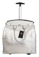 19" Computer/laptop Bag Tote Duffel Rolling Wheel Padded Case Silver Zebra
